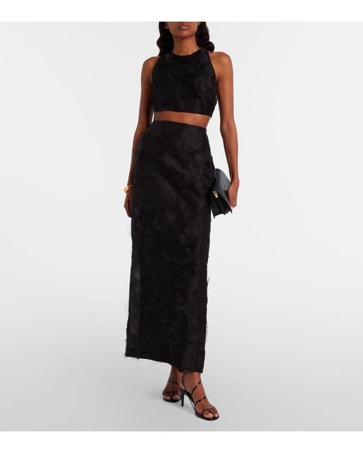 Max Mara Black Adepto Silk Maxi Skirt