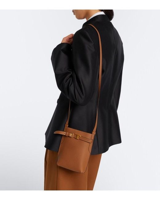 Tod's Brown T Timeless Leather Phone Pouch
