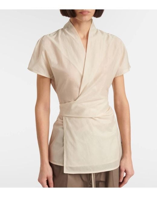 Top Envolvente Laura De Algodon Rick Owens de color Natural