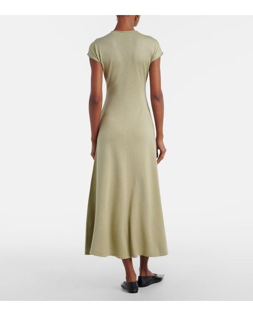 TOVE Green Lenore Knitted Wool And Silk Midi Dress
