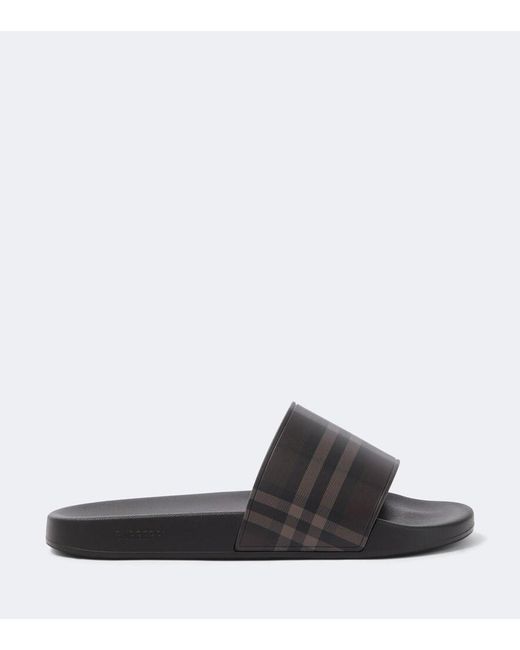 Burberry Black Check Slides for men