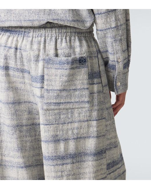 Loewe Gray Paula's Ibiza Denim Jacquard Shorts for men