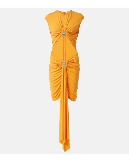 Christopher Esber Yellow Minikleid Duo Bezel Aus Jersey