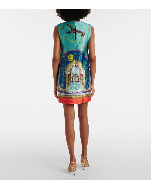 ALÉMAIS Blue Surrealist Summer Printed Minidress