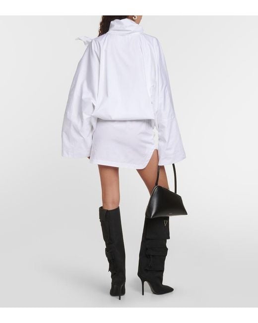 The Attico White Mid-Rise Cotton Miniskirt