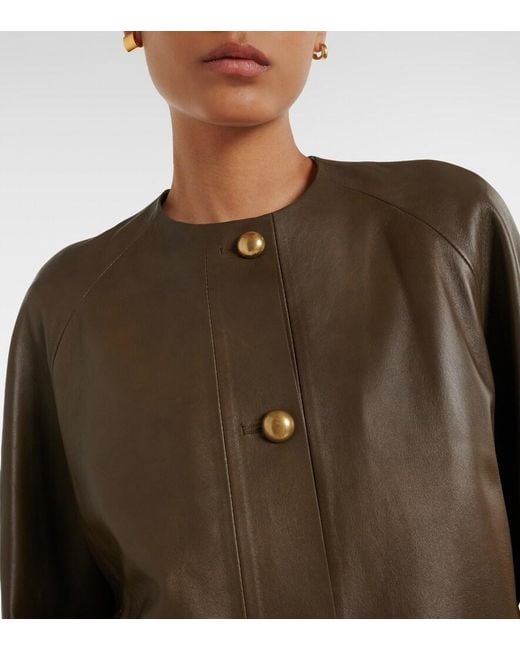 Max Mara Green Leather Jacket