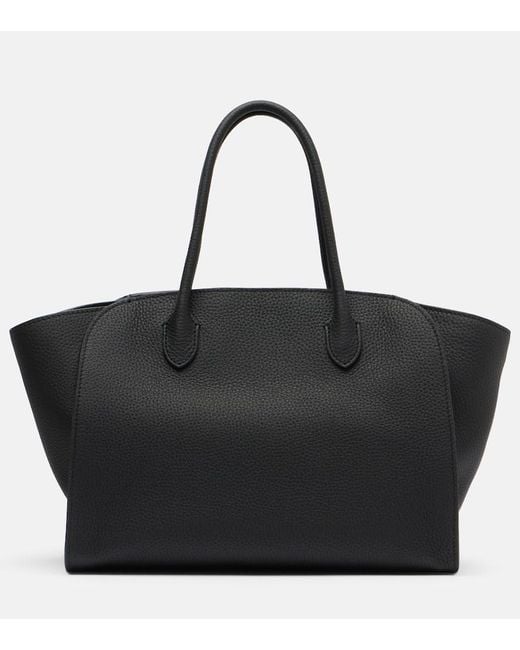 The Row Black Marlo 12 Leather Tote Bag
