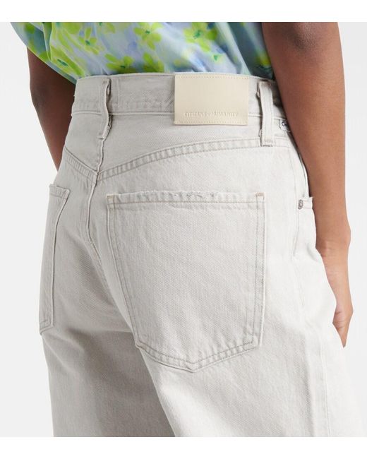 Citizens of Humanity Gray Paloma Mid-Rise Wide-Leg Jeans