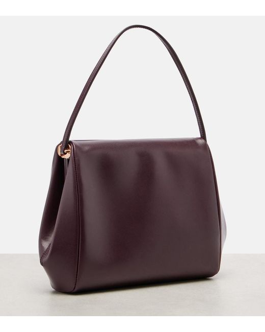 Calvin Klein Purple Tina Medium Leather Shoulder Bag