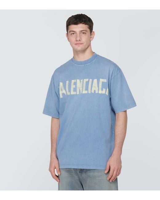 Balenciaga Tape Type T-Shirt in Blue für Herren