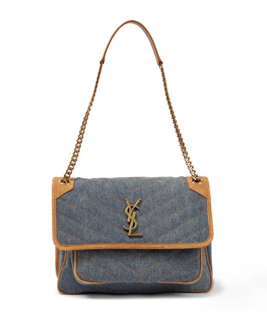 Saint Laurent Niki Medium Denim Shoulder Bag in Blue Lyst Australia