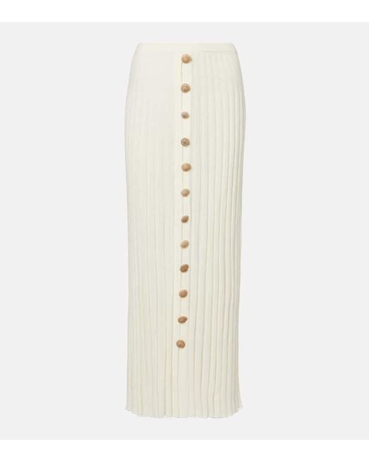 Christopher Esber White Sundial Shell Cotton-Blend Maxi Skirt