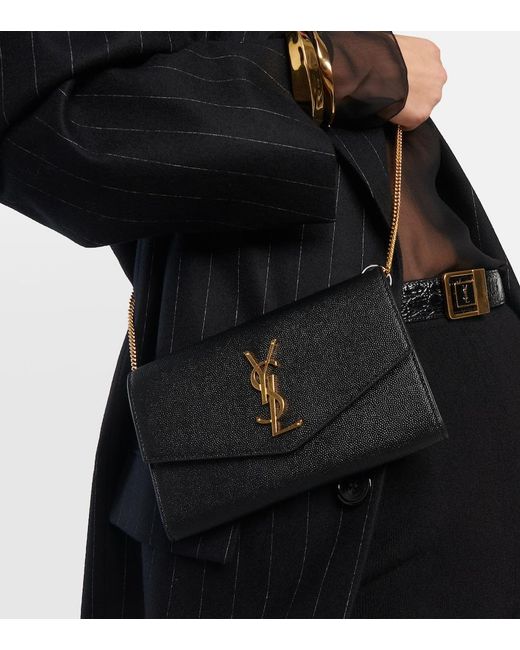 Saint Laurent Black Uptown Leather Cross-body Bag