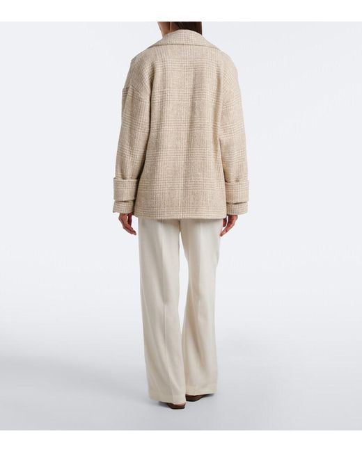 Eleventy White Belted Wool And Cashmere Wide-Leg Pants