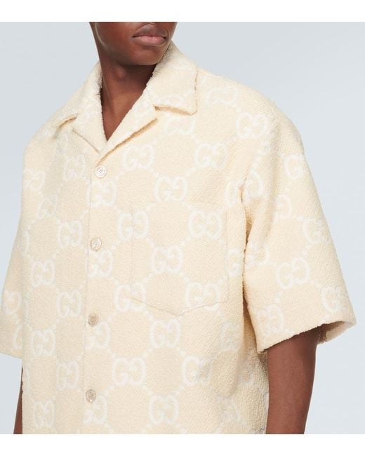 Camisa de rizo con GG Gucci de hombre de color Natural