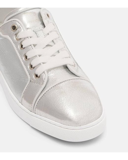 Christian Louboutin White Sneakers Louise Orlato Aus Metallic-Leder