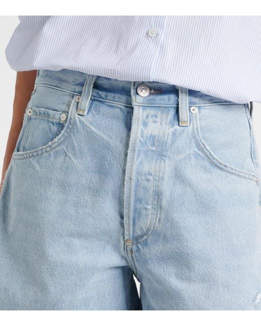 Citizens of Humanity Blue Ayla Distressed Denim Shorts