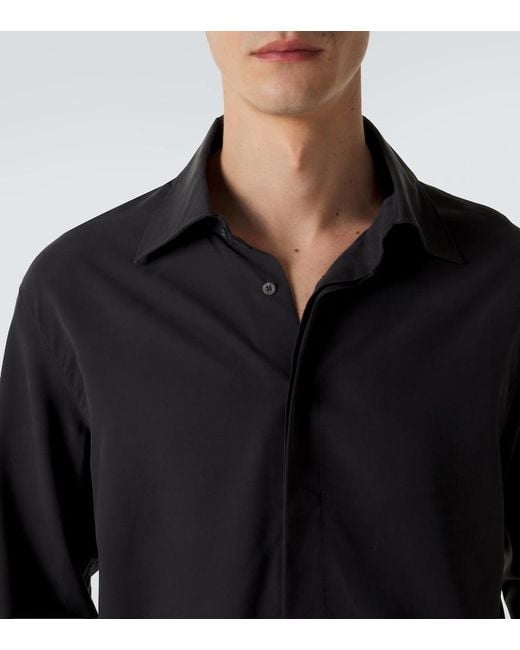Saman Amel Blue Silk Shirt for men