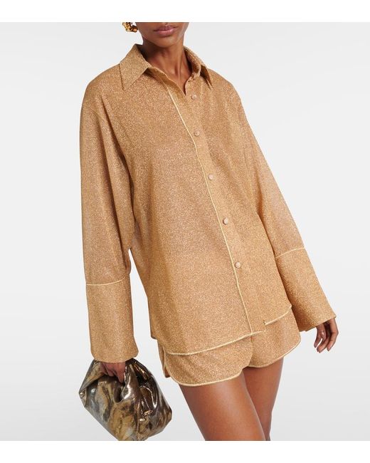 Camisa Lumiere De Lame Oseree de color Natural