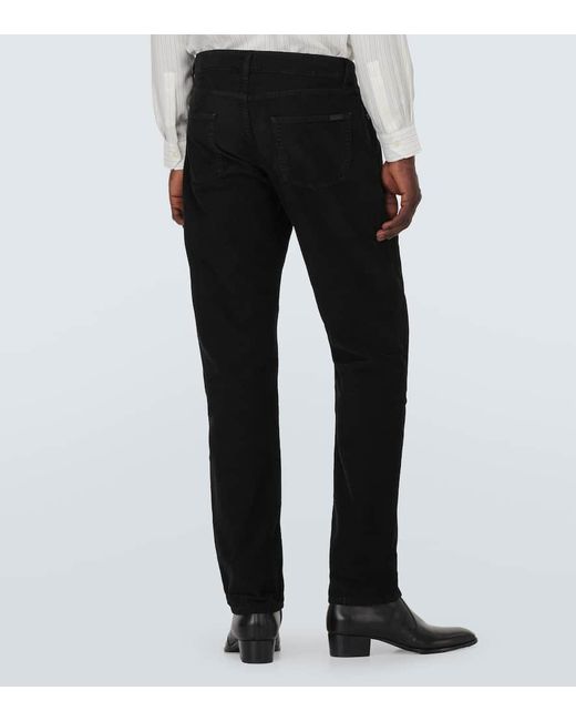Jeans slim a vita bassa di Saint Laurent in Black da Uomo