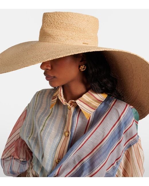 Zimmermann Brown Raffia Sun Hat