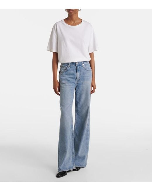 Citizens of Humanity Blue Paloma Mid-Rise Wide-Leg Jeans