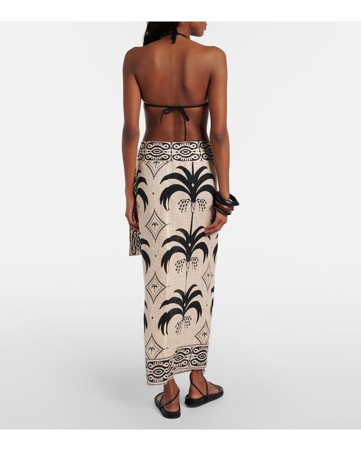 Johanna Ortiz Natural Printed Linen Beach Cover-Up