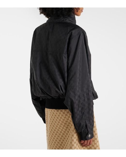 Gucci Black Gg Cotton-Trimmed Jacket
