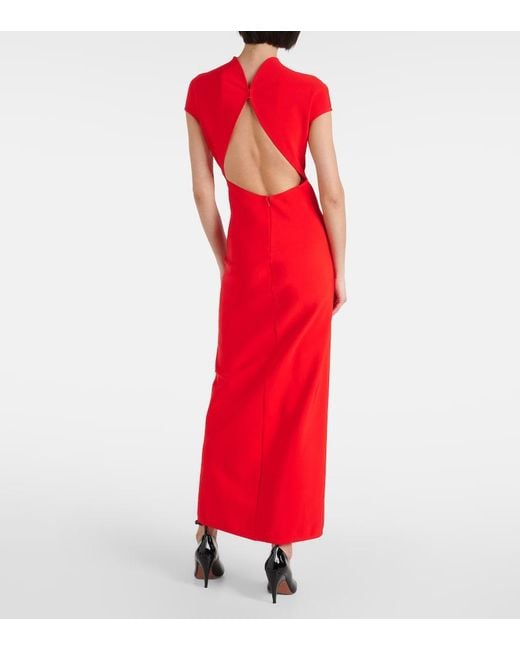 Alaïa Red High-neck Slim-fit Stretch-knit Maxi Dress