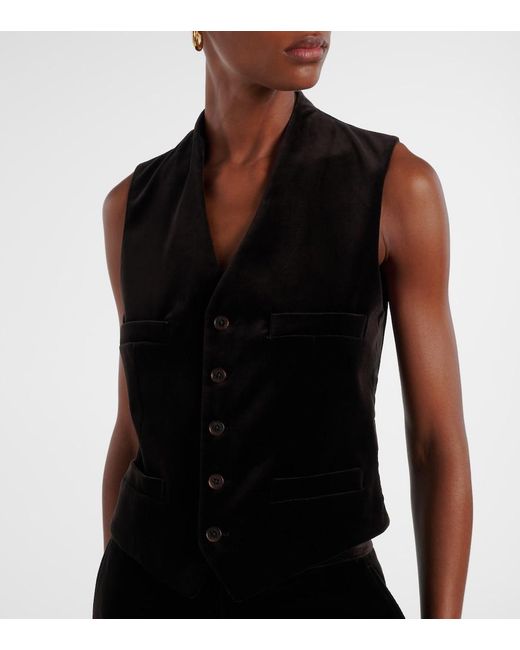 Ralph Lauren Black Cotton-Blend Vest