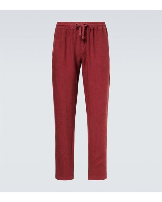 Fedeli Linen Tapered Pants for men