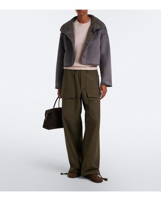 Velvet Gray Esme Teddy-Lined Cropped Jacket