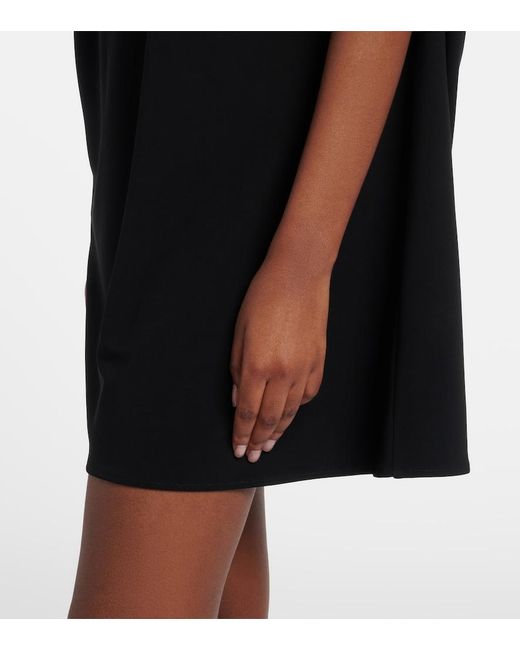 Sportmax Black Draped Crepe Minidress