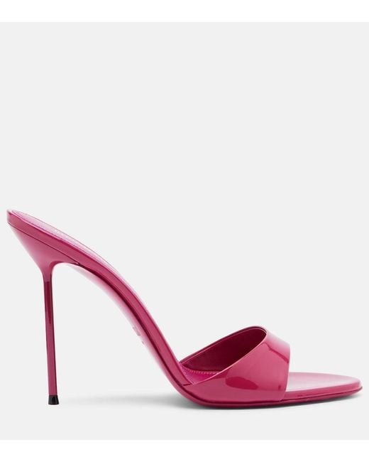 Paris Texas Pink Lidia Patent Leather Mules