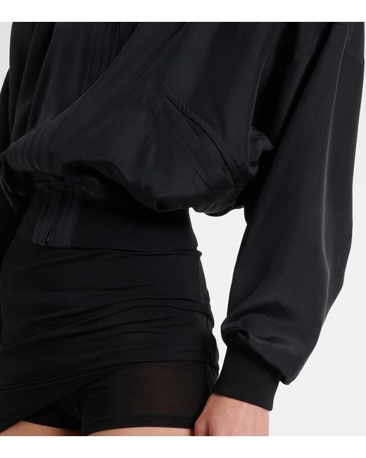 Gucci Black Silk Poplin Bomber Jacket