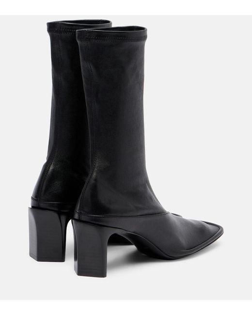 Jil Sander Black Trunk Leather Mid-Calf Boots