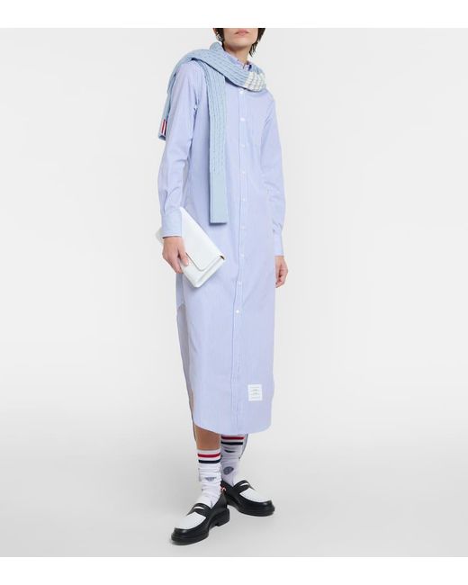 Vestido camisero de algodon Thom Browne de color Blue