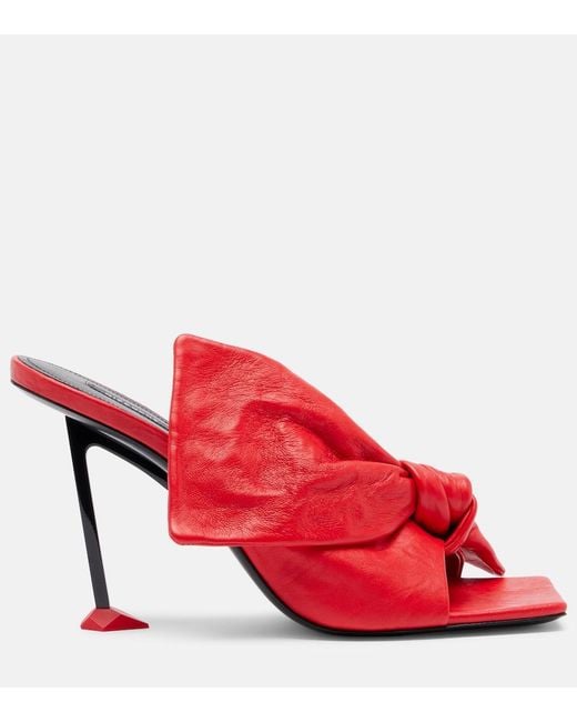 Givenchy Red Boudoir Bow Leather Mules