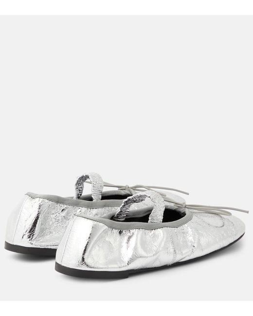 Bailarinas De Piel Metalizada Proenza Schouler de color White