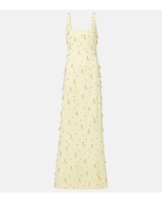 Jonathan Simkhai Metallic Briella Embellished Crepe Gown