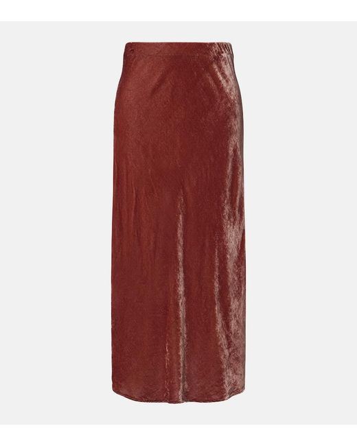 Velvet Red Felicity Midi Skirt