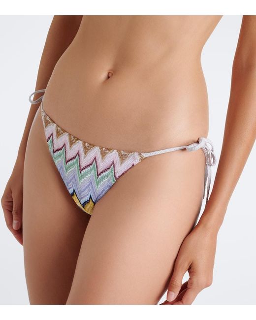 Missoni White Zigzag Lame Bikini