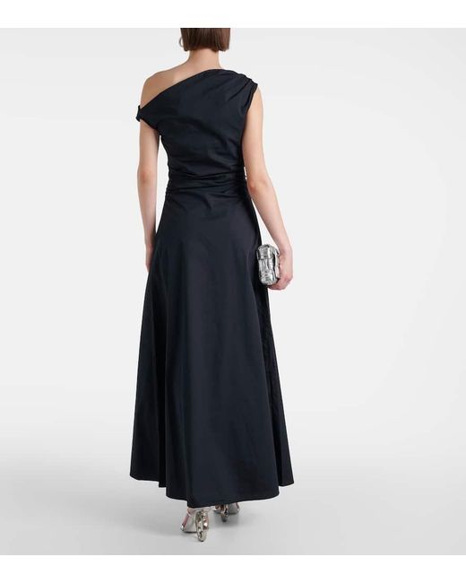 Staud Blue Maxi Phare Cotton Poplin Gown