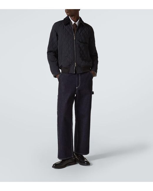 Giacca Blouson Trapuntata di Burberry in Blue da Uomo