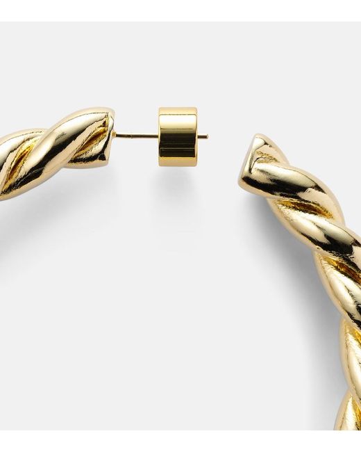 Jennifer Fisher Metallic Twisted 14Kt-Plated Hoop Earrings