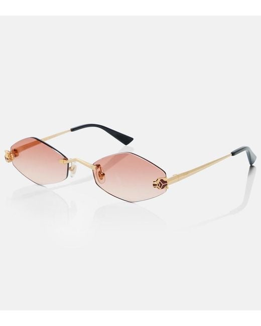 Cartier Pink Panthere De Cartier Oval Sunglasses