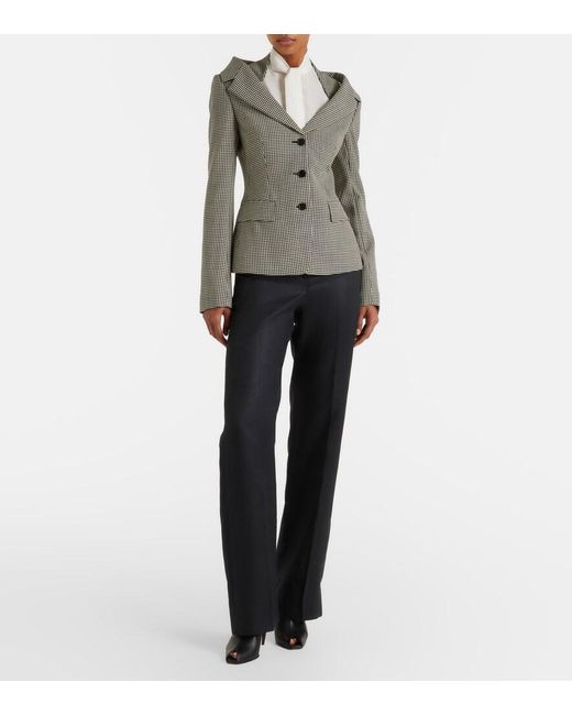 McQueen Gray Gingham Layered Blazer