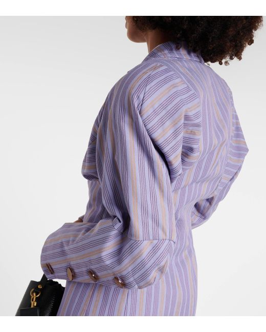 Vivienne Westwood Blue Pourpoint Striped Cotton Blazer
