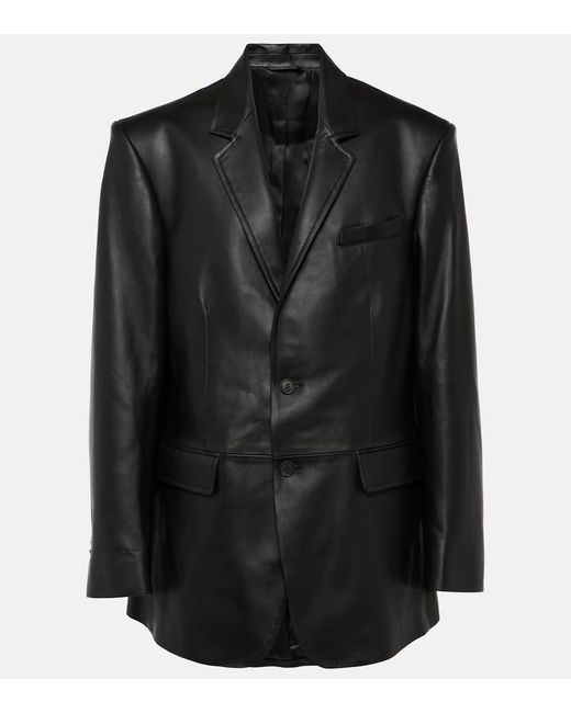 Wardrobe NYC Black Oversized Leather Blazer