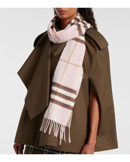 Bufanda Giant Check De Cachemir Burberry de color Natural